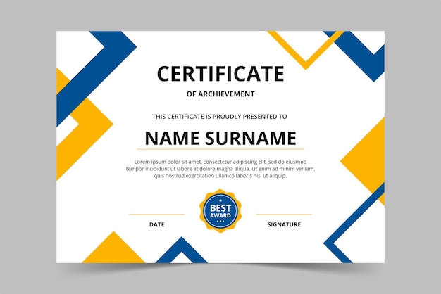 Modern certificaatsjabloonontwerp