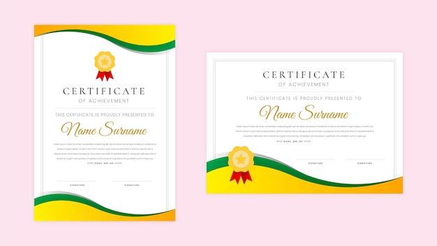 Modern certificate of achievement eps template