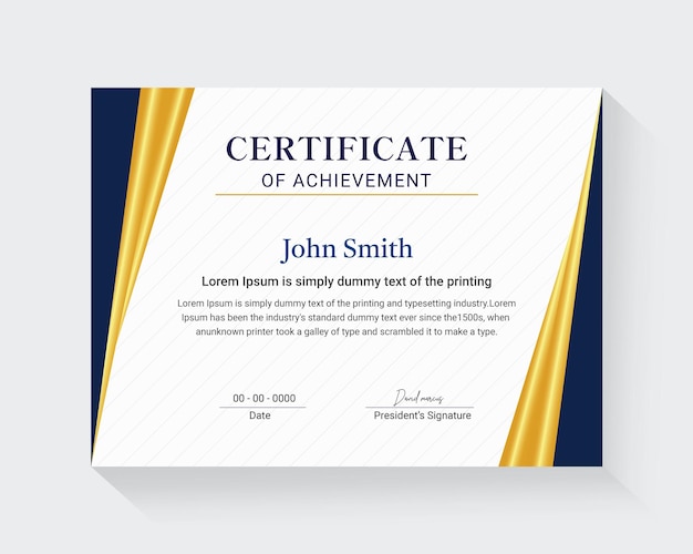 Modern certificate of achievement template design