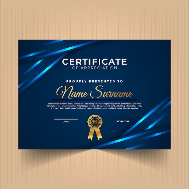 Modern certificate of achievement template