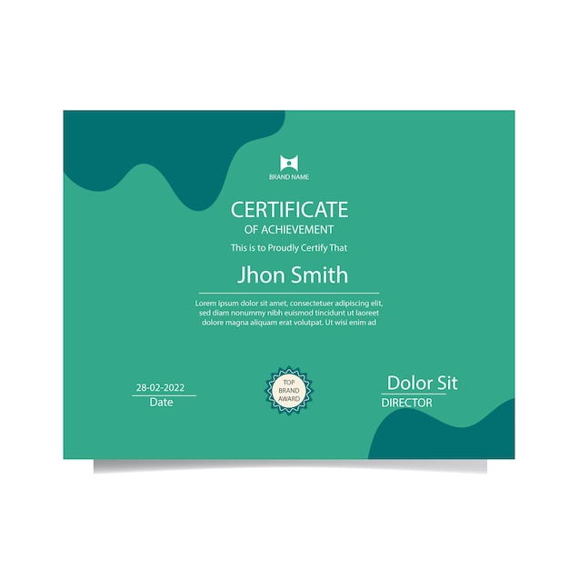 Modern certificate of achievement  template