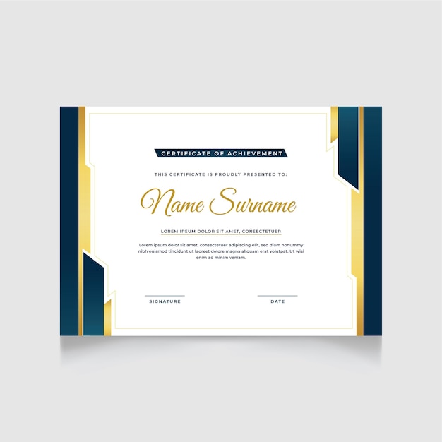 Vector modern certificate of achievement vector template