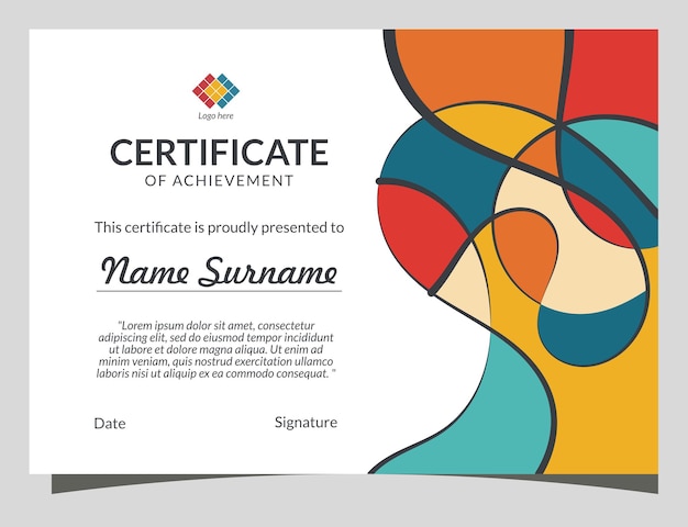modern certificate of achievement