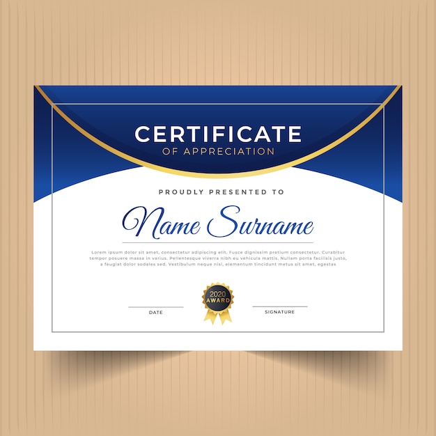 Modern certificate of appreciation template design