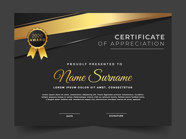 Modern certificate of appreciation template