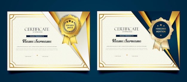 The modern certificate design template is fully editable