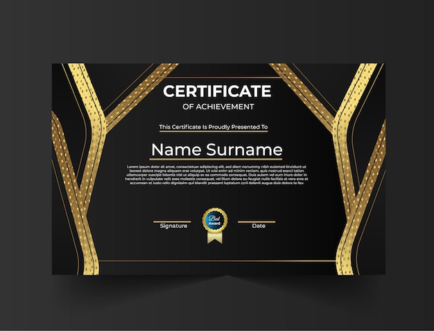 Modern certificate design template