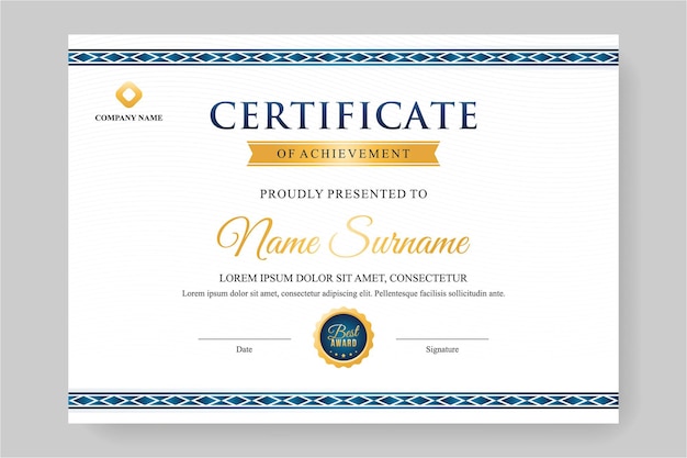 Modern Certificate Design Template