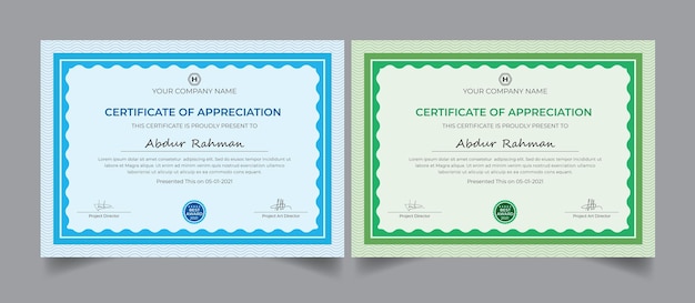 Modern certificate design template