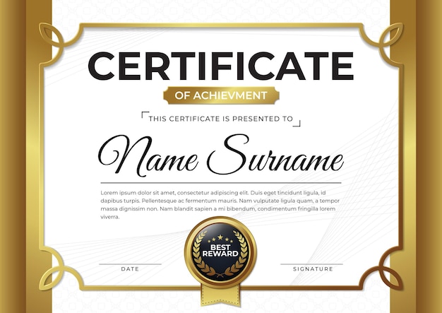 Modern certificate design template