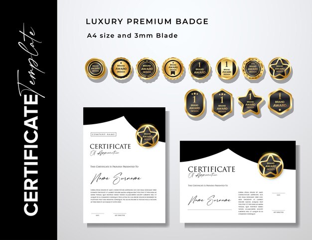 Modern certificate design vector template