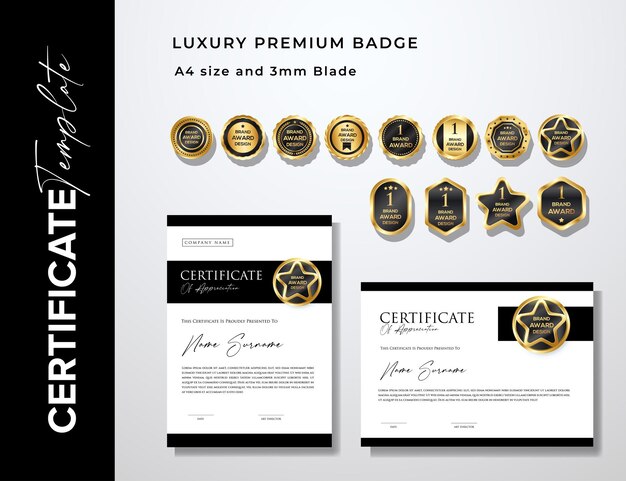 Modern certificate design vector template