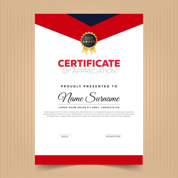 Modern certificate design with elements