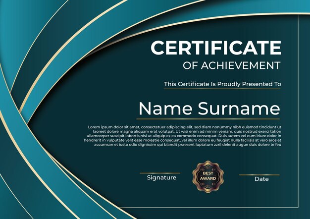 Vector modern certificate diploma appreciation