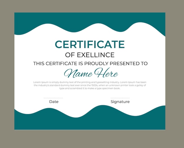 Modern Certificate of Excellence Template