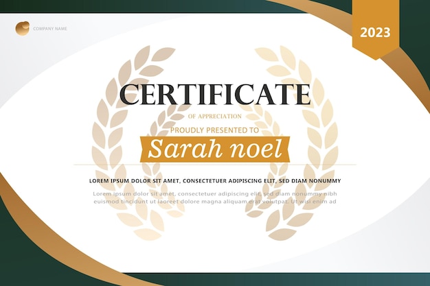 modern certificate golden style