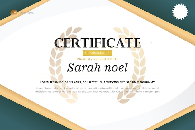 modern certificate golden style