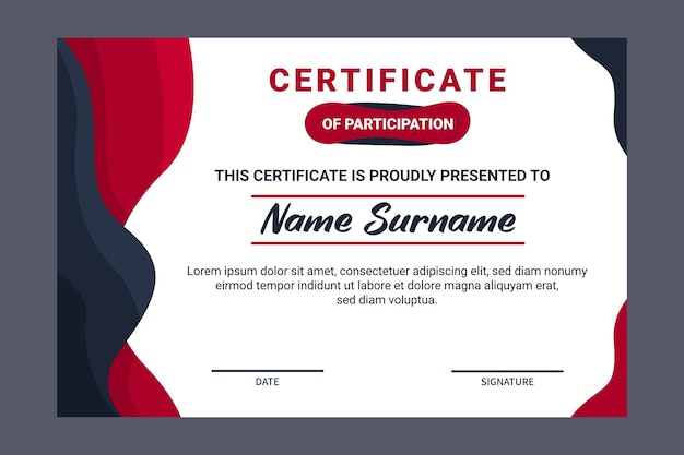 Modern certificate of participation template