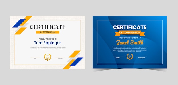 Modern certificate template and border for award diploma and printing