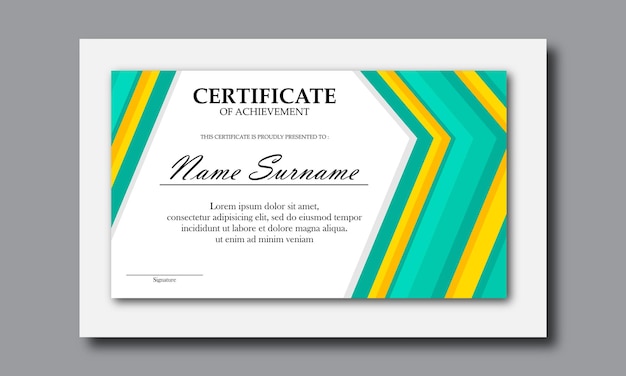 Modern certificate template design