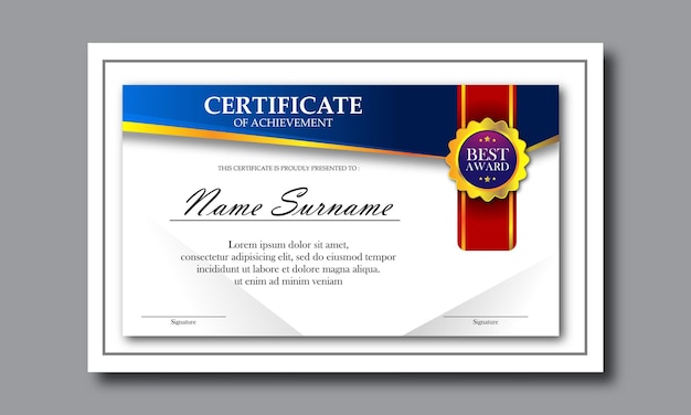 Modern certificate template design