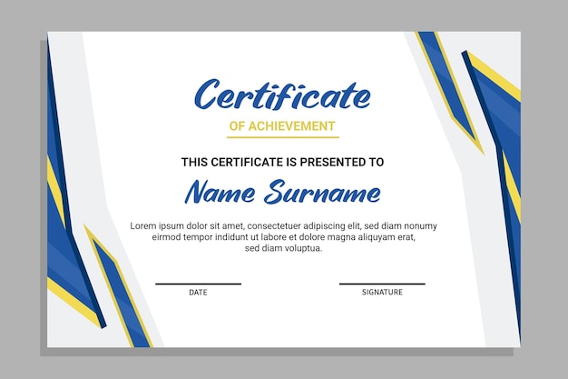 Modern certificate template design