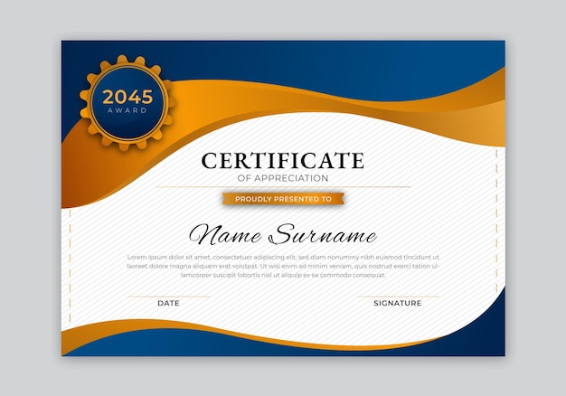 Вектор Современный дизайн шаблона сертификата