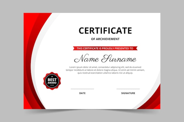 Modern certificate template design