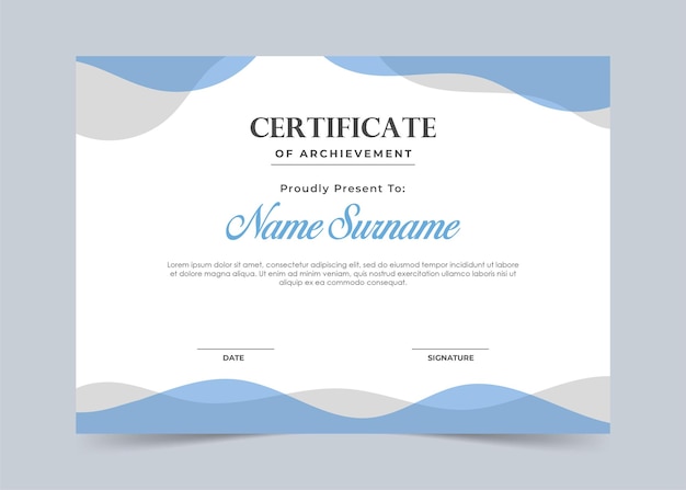 Modern certificate template design