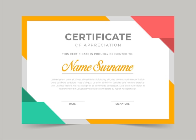 Modern certificate template design