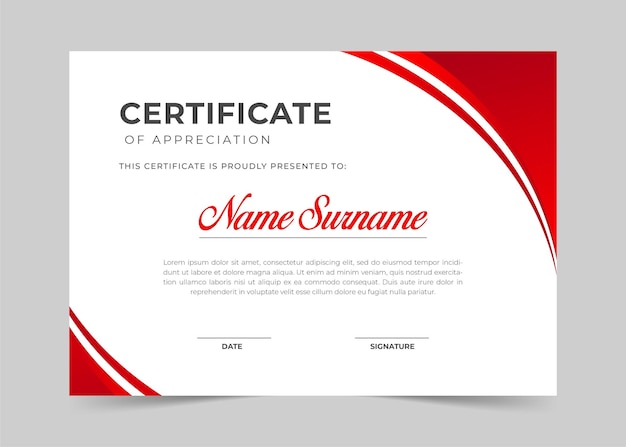 Modern certificate template design