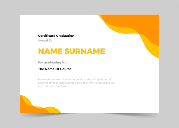 Modern certificate template design