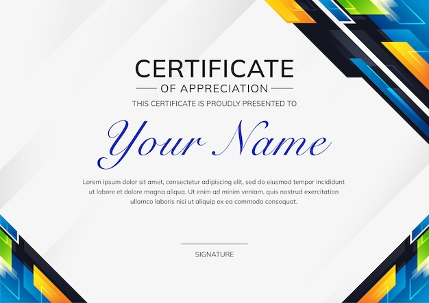 Modern certificate template design