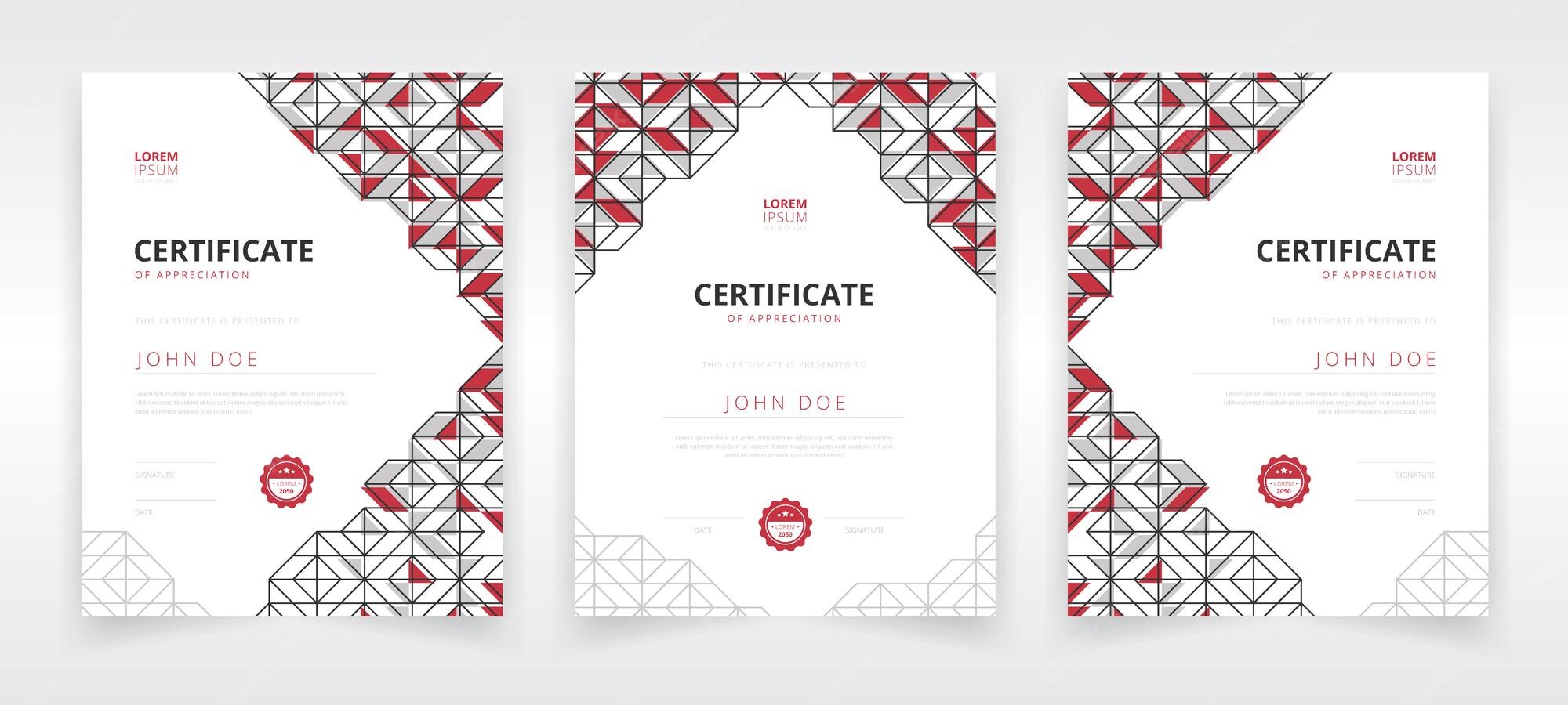 Premium Vector | Modern certificate template set in vertical