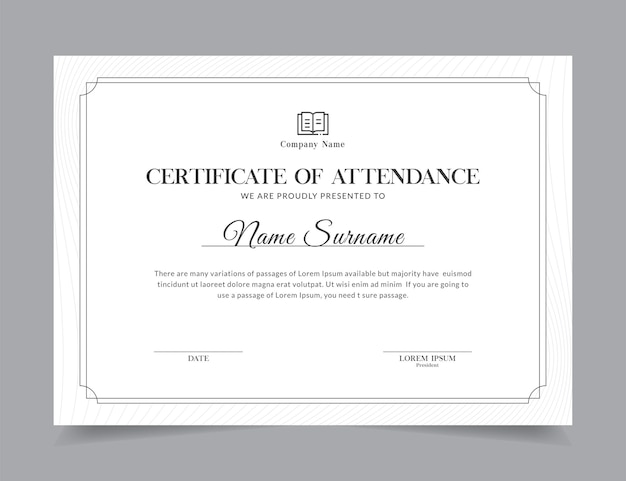 modern certificate template vector design layout for print, elegant blank certificate for diploma