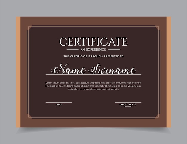 Modern Certificate Template Vector Design Layout for Print, Elegant Blank Certificate for Diploma