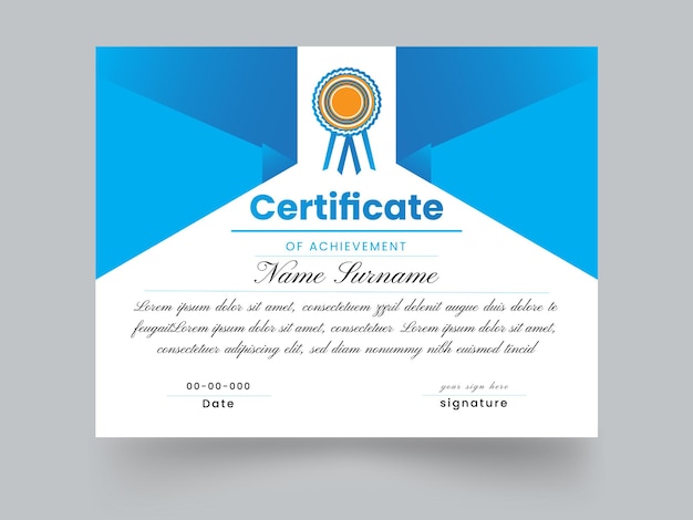 Modern Certificate Template Vector Design