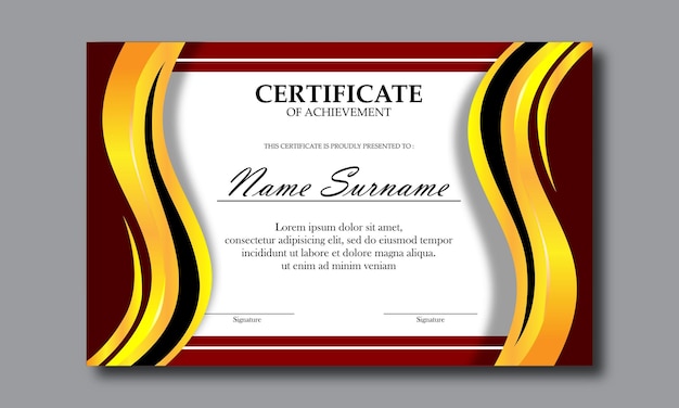 Modern Certificate Template Vector Design