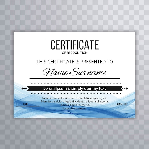 Modern certificate template wave design background