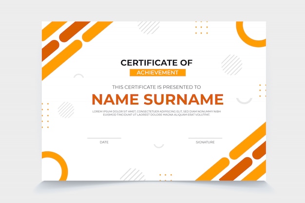 Modern certificate template with flat design