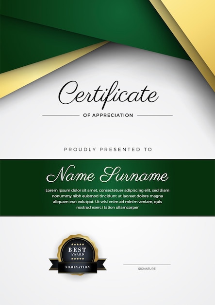 Vector modern certificate template with luxury pattern diploma vector illustration and vector luxury premium badges design set of gold vintage badges and labels