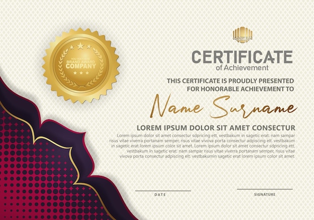 Modern certificate template