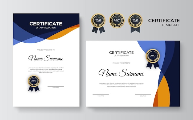 Modern certificate template