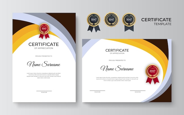 Modern certificate template