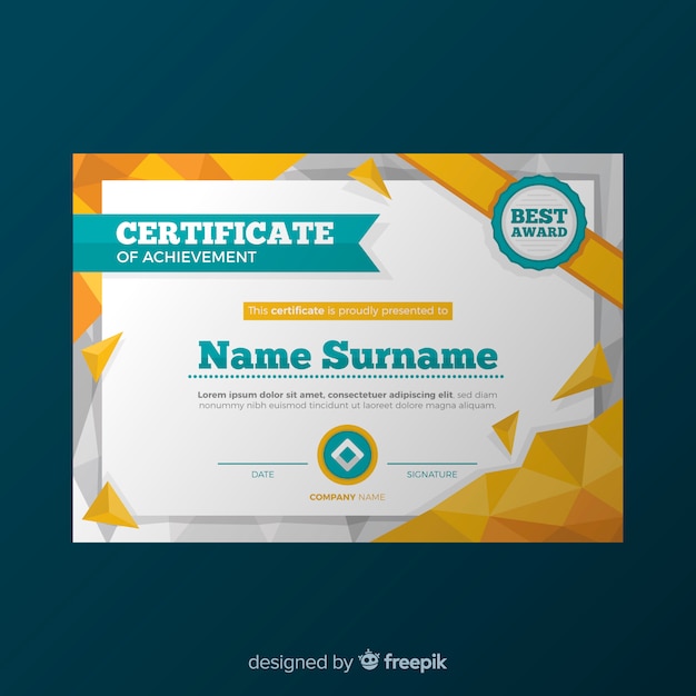 Modern certificate template