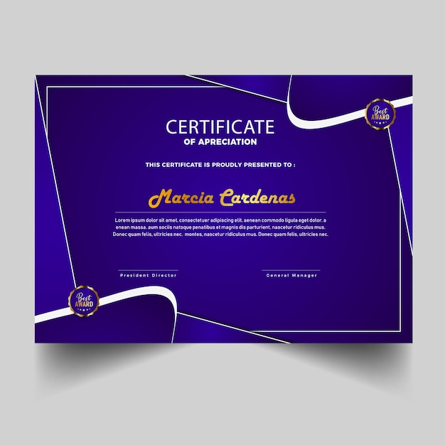 Modern certificate template