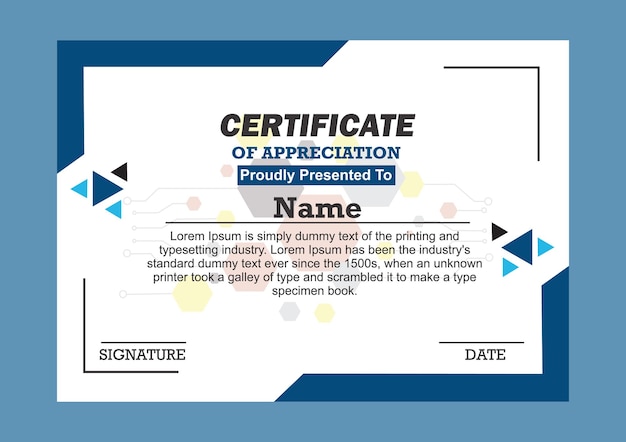 Modern certificate template