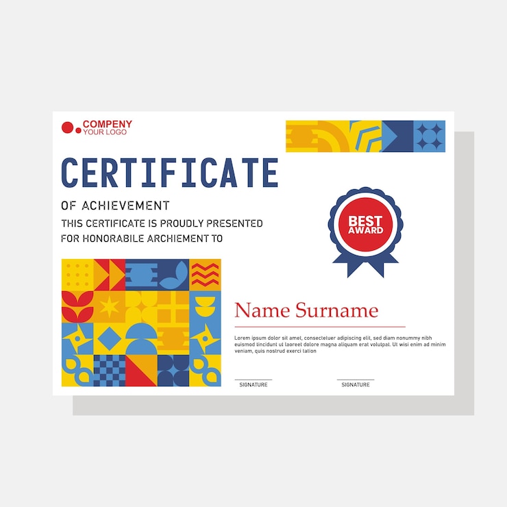 Vector modern certificate template