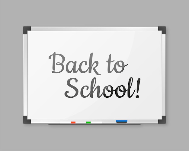 Modern chalkboard black template with sign back to school Vector illustration