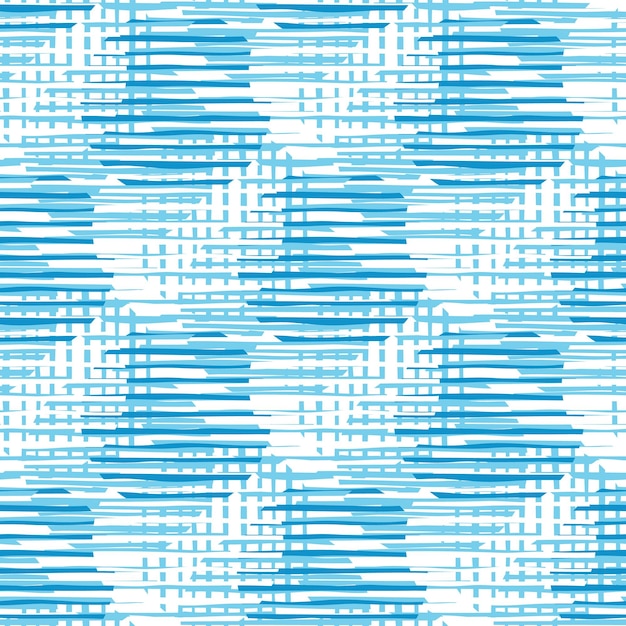 Modern chaotic pattern circle lines in blue color. abstract circles shapes and stripes seamless pattern illustration.